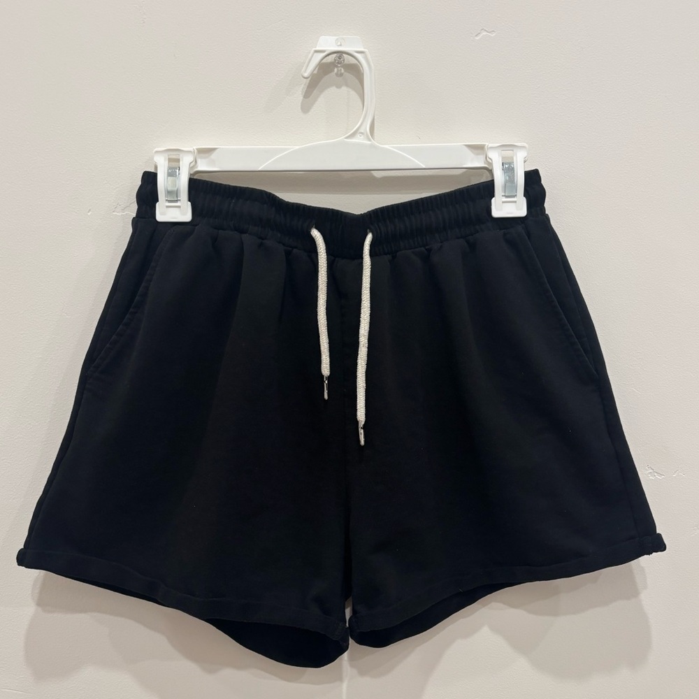 SHEIN Black Drawstring Casual Athletic Shorts